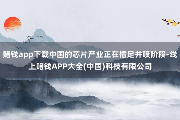 赌钱app下载中国的芯片产业正在插足井喷阶段-线上赌钱APP大全(中国)科技有限公司