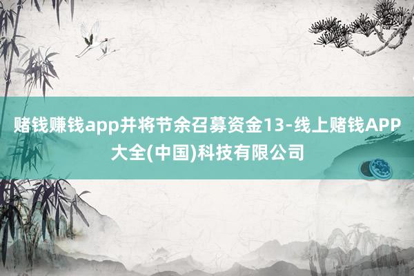赌钱赚钱app并将节余召募资金13-线上赌钱APP大全(中国)科技有限公司